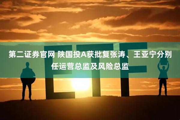 第二证券官网 陕国投A获批复张涛、王亚宁分别任运营总监及风险总监