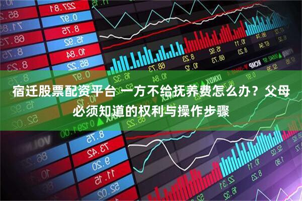 宿迁股票配资平台 一方不给抚养费怎么办？父母必须知道的权利与操作步骤